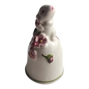 VTG 84 Avon Porcelain Sunny Bunny Rabbit Floral Bell Mini Sprin Easter Decor